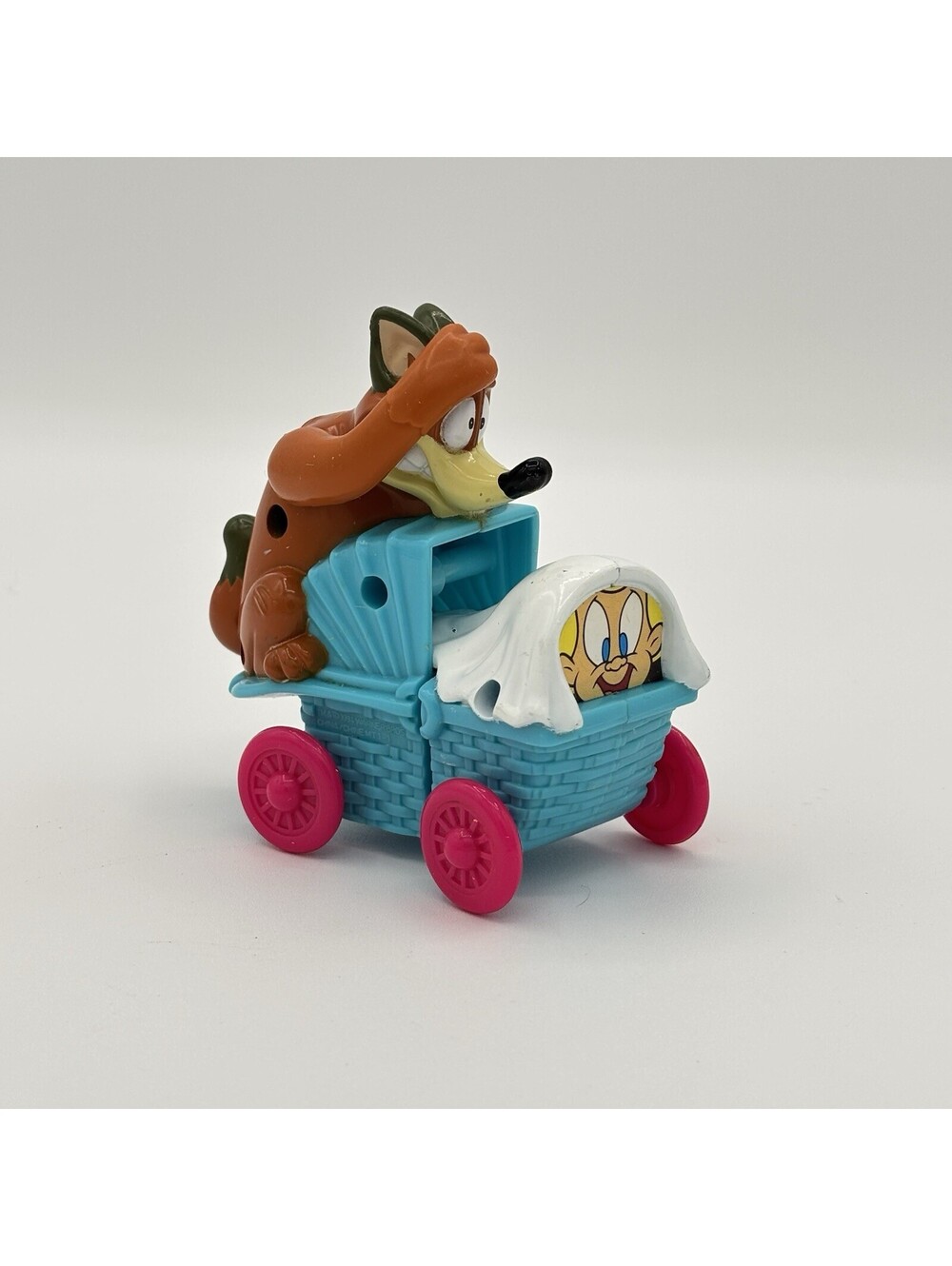 Vintage 1994 Animaniacs Mindy & Buttons McDonald's Baby Carriage Toy 3.25"-5"